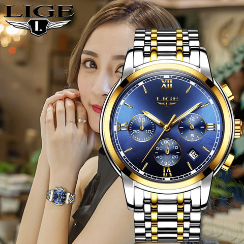 [variant_title] - 2019 LIGE New Rose Gold Women Watch Business Quartz Watch Ladies Top Brand Luxury Female Wrist Watch Girl Clock Relogio Feminin