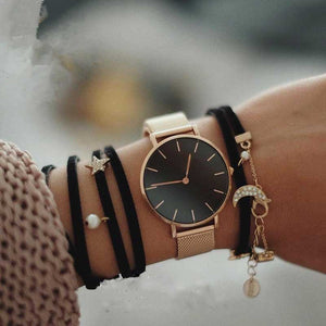 [variant_title] - Fashion Big Brand Women Stainless Steel Strap Quartz Wrist Watch Luxury Simple Style Designed Watches Women's Clock