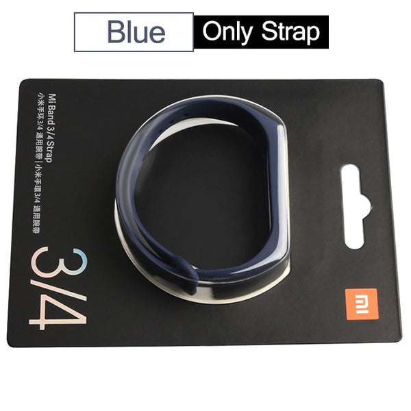Blue - Original Xiaomi Mi Band 4 Strap Silicone Wristband Bracelet Xiaomi Band 4 3 Mi band4 Miband4 Pink Wrist Straps Xiomi Mi Band 4