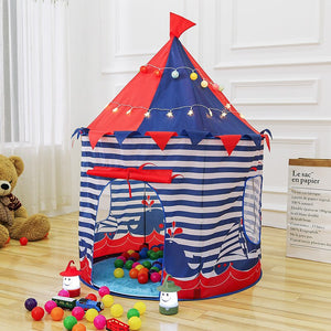 Default Title - Princess Prince Play Tent Portable Foldable Folding Tent Children Boy Castle Play House Kids Outdoor Toy Tent