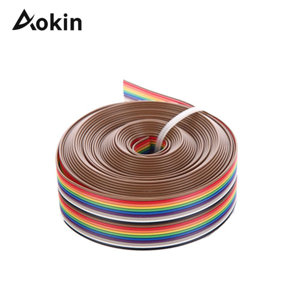 [variant_title] - 5M 1.27mm 20P DuPont Cable Rainbow Flat Line Support Wire Soldered Cable Connector Wire 20 pin For Arduino Diy Kit