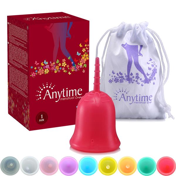 Red / Large- 25ml - Anytime Feminine Hygiene Lady Cup Menstrual Cup Wholesale Reusable Medical Grade Silicone For Women Menstruation
