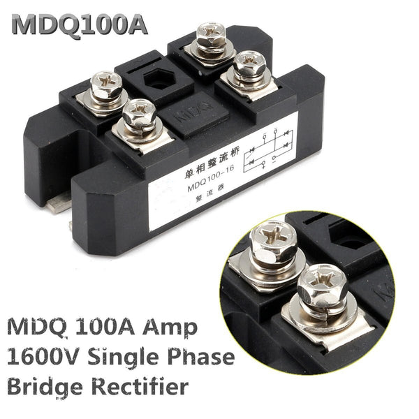[variant_title] - 1PC MDQ 100A Amp 1600V Volt Silicon Single Phase Diode Metal Case Bridge Rectifier Module Electronic Components & Supplies
