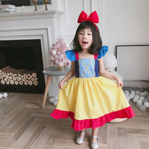 [variant_title] - Girls dress princess cartoon character dresses summer cotton kids clothing