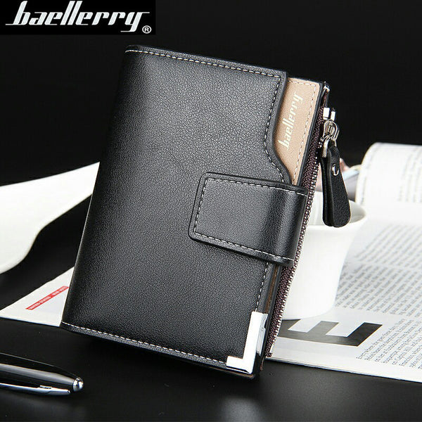 [variant_title] - Baellerry brand Wallet men leather men wallets purse short male clutch leather wallet mens money bag quality guarantee