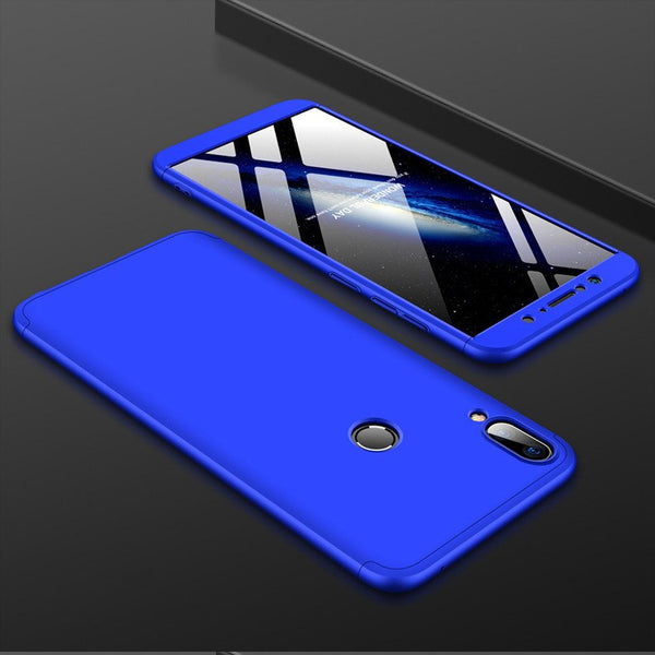 Pure Blue / Protection Hard Case / Max Pro M1 ZB602KL - 3-in-1 360 Tempered Glass + Case For ASUS Zenfone Max Pro M1 ZB602KL Back Cover Case for Asus ZB602KL 602KL ZB 602KL Glass Gift