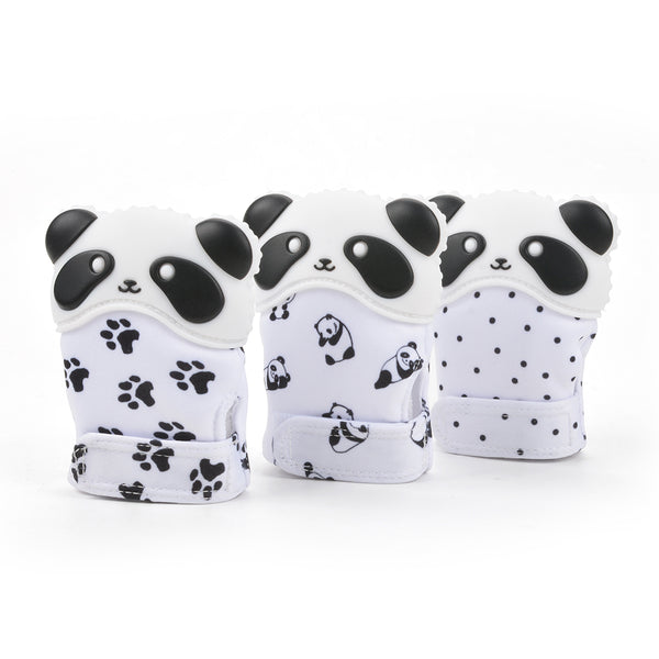 [variant_title] - LOFCA 1PC Dolphin Panda baby teething Glove Pacifier Glove Teether  Mitten Wrapper Sound Teething Chewable bead Newborn Toddler