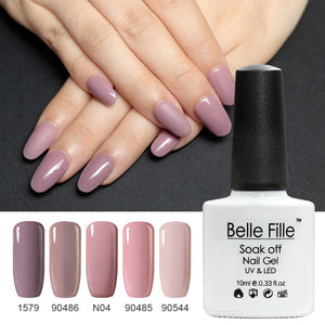 [variant_title] - Belle Fille UV Gel Nail Polish Nude Gel Semi Permanent Lacquer Nail Art Design Soak Off UV Varnish Nail Gel Polish