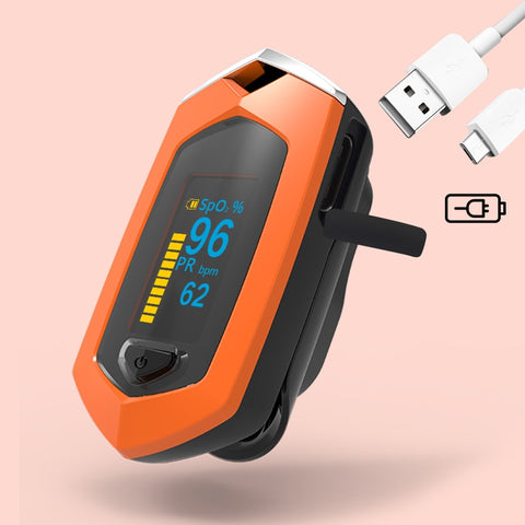 Default Title - BOXYM Finger Pulse Oximeter Pulsioximetro SpO2 PR OLED Rechargeable CE Medical Oximetro De Dedo Heart Rate Monitor