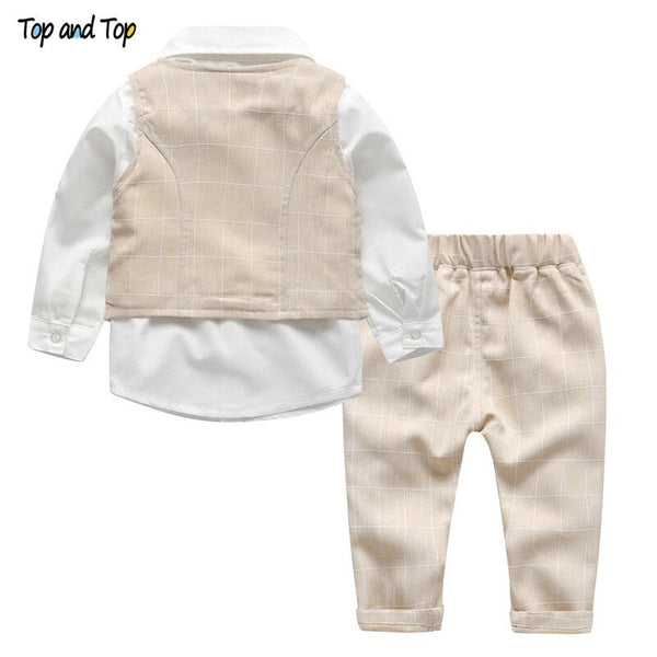[variant_title] - Top and Top Fashion Autumn Infant Clothing Set Kids Baby Boy Suit Gentleman Wedding Formal Vest Tie Shirt Pant 4Pcs Clothes Sets