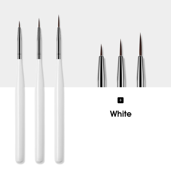 3 Pcs White - ROHWXY Nail Brush For Manicure Gel Brush For Nail Art 15Pcs/Set Ombre Brush For Gradient For Gel Nail Polish Painting Drawing