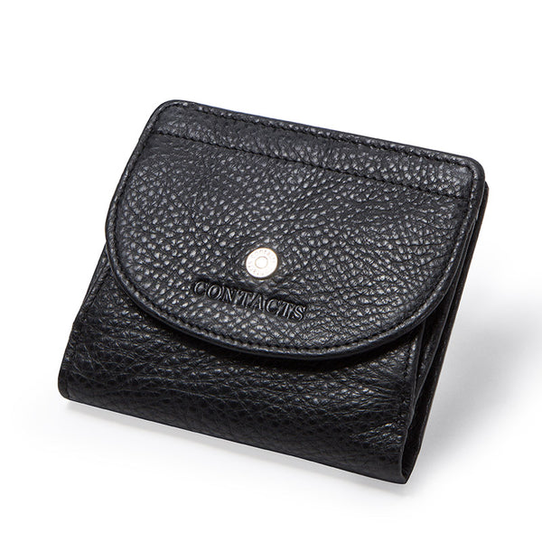 Black - Genuine Leather Women Wallet Fashion Coin Purse For Girls Female Small Portomonee Lady Perse Money Bag Card Holder Mini Clutch