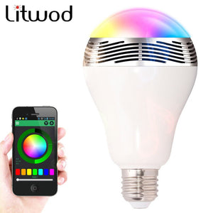 [variant_title] - Newest Smart LED Bulb Light Wireless Bluetooth Speaker 110V - 240V E27 5W Lamp Audio Loudspeaker for Android ISO iPhone iPad