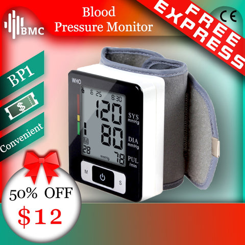 Default Title - BMC Wrist Digital Blood Pressure Monitor Automatic Sphygmomanometer Smart Medical Machine Measure Pulse Rate Fitness Measurement