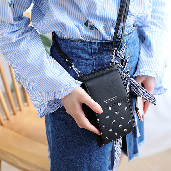 Black1 - JI HAO Summer Style Women Phone Shoulder Bag  PU Leather Money Wallet  Mini Chain Mobile Phone Bags Crossbody Messenger Bag