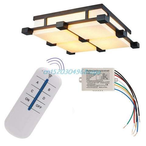 Default Title - Remote Control Switch Ceiling Fans Chandeliers Ceiling Wireless 4 Channel ON/OFF Lamp Receiver Transmitter New Board Lamp JUN15