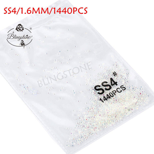 Clear AB ss4 1440pcs - SS3-SS8 1440pcs Super Glitter Flatback Multicolor Non HotFix Rhinestones For Nail Art Decoration Shoes And Dancing Decoration