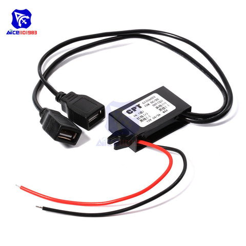 Default Title - DC-DC Car Power 12V to 5V 3A 15W Converter Module Micro USB Step Down Power Output Adapter Low Heat Auto Protection