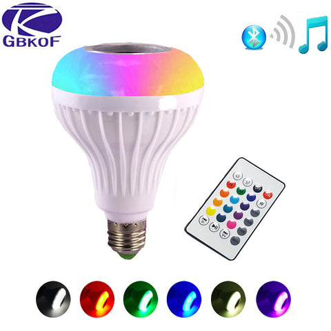 [variant_title] - E27 Smart RGB RGBW Wireless Bluetooth Speaker Bulb Music Playing Dimmable LED Bulb Light Lamp with 24 Keys Remote Controller