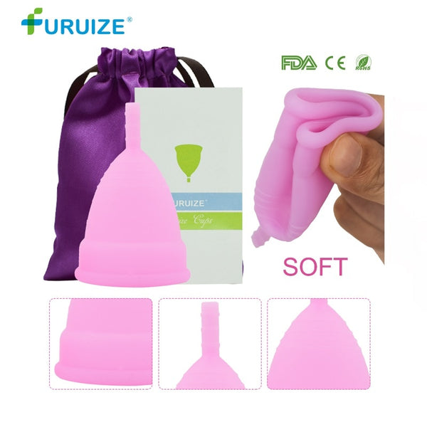 1pack-clothbag-purpl / L size - Hot Sale Menstrual cup for Women Feminine hygiene Medical 100% silicone Cup Menstrual reusable lady cup copa menstrual than pads