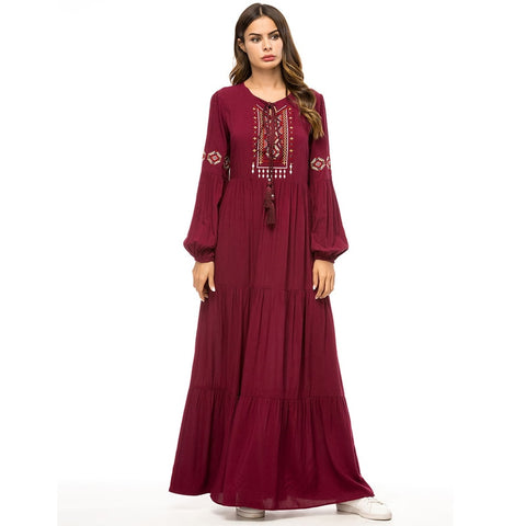 [variant_title] - Abayas For Muslim Women Long Dress Large Qatar UAE Turkish Islamic Malaysia Ruffle Pleated Dress  Robe Musulmane Kaftan Dubai