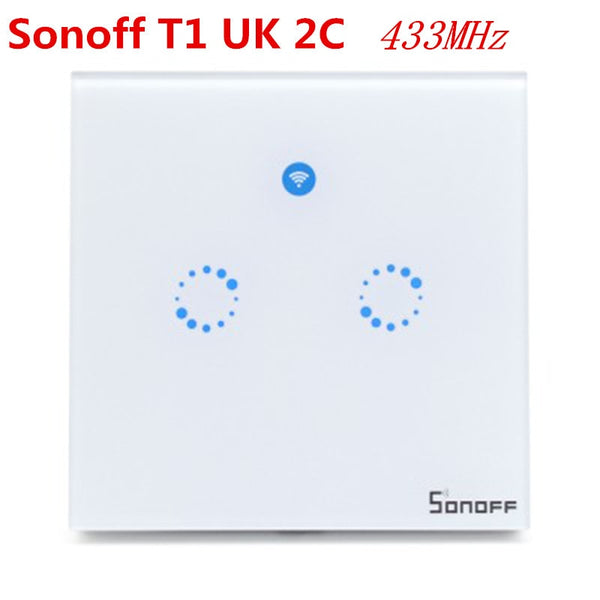 Sonoff T1 UK 2C - Sonoff T1 Smart Switch 1-3Gang EU UK WiFi & RF 86 Type Smart Wall Touch Light Switch Smart Home Automation Module Remote Control