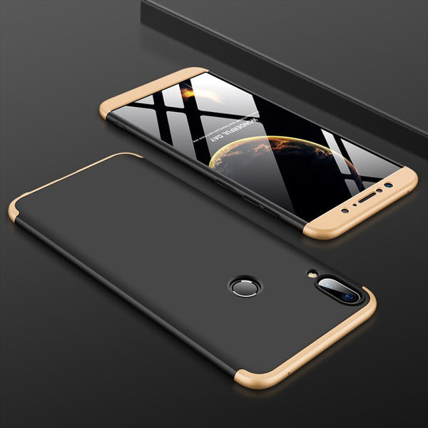 Black and Gold / Protection Hard Case / Max Pro M1 ZB602KL - 3-in-1 360 Tempered Glass + Case For ASUS Zenfone Max Pro M1 ZB602KL Back Cover Case for Asus ZB602KL 602KL ZB 602KL Glass Gift