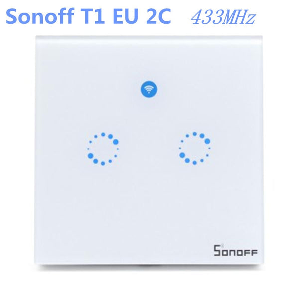 Sonoff T1 EU 2C - Sonoff T1 Smart Switch 1-3Gang EU UK WiFi & RF 86 Type Smart Wall Touch Light Switch Smart Home Automation Module Remote Control
