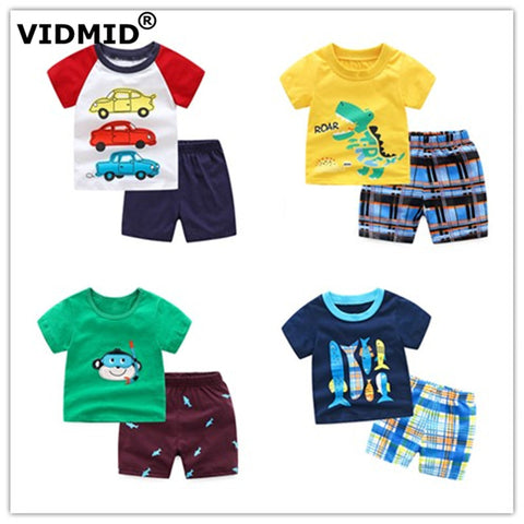 [variant_title] - VIDMID Baby boys clothing sets for kids boys short sleeve t-shirts shorts kids new T-shirt pants children's clothing set 7055