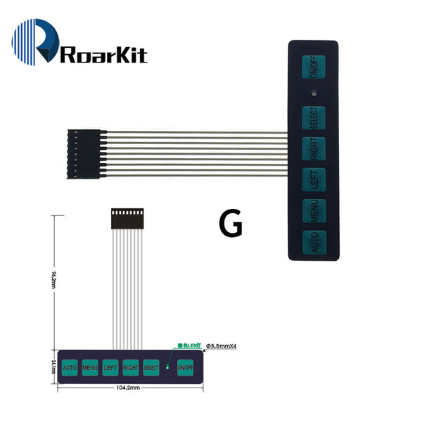 G - 1*2 3 4 5 Key Button Membrane Switch 3*4 4X5 Matrix Array Keyboard 1X6 Keypad with LED Control Panel Pad DIY Kit For Arduino