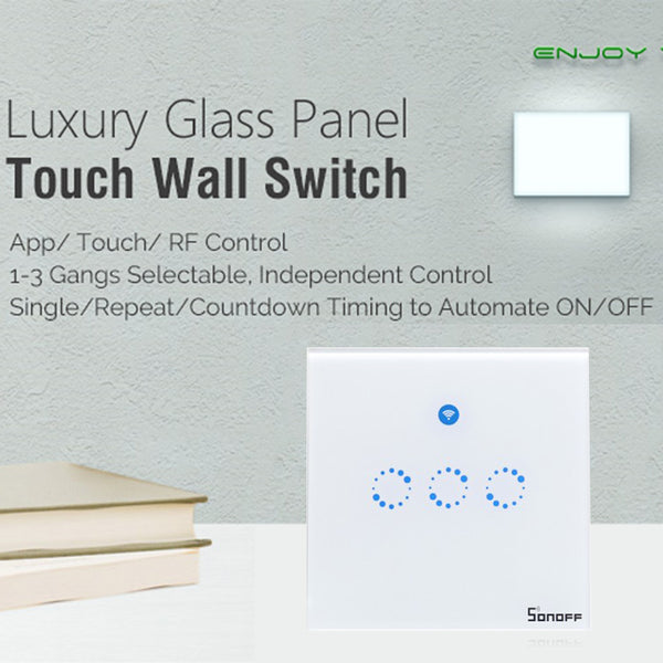 [variant_title] - Sonoff T1 Smart Switch 1-3Gang EU UK WiFi & RF 86 Type Smart Wall Touch Light Switch Smart Home Automation Module Remote Control