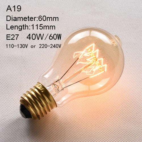 A19 / 110 to 130V 40W - Edison Incandescent Light Bulbs E27 Lamp Holder 110V/240V 2300K Vintage Decoration Warm Lights 40W-60W