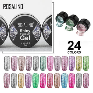 [variant_title] - ROSALIND Gel Nail Polish Set Shiny Platinum Nails Art For Manicure Poly Gel Lak UV Colors Top Base Coat Primer Hybrid Varnishes