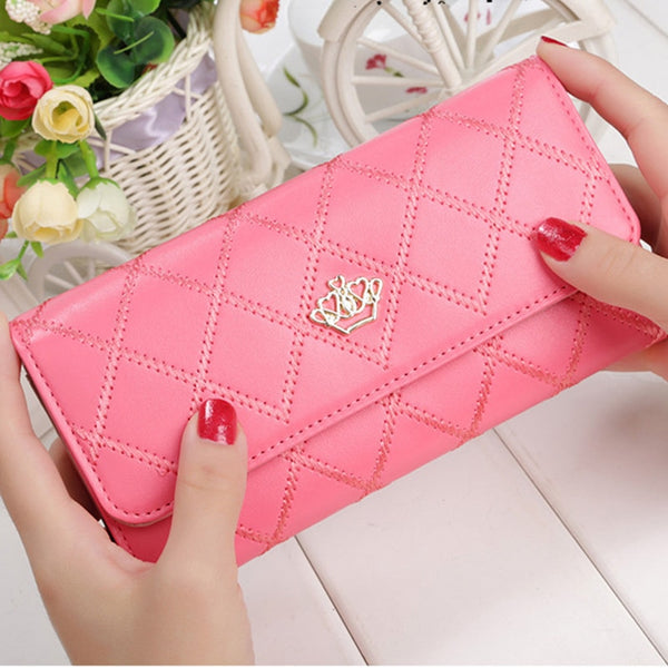 [variant_title] - Womens Wallets and Purses Plaid PU Leather Long Wallet Hasp Phone Bag Money Coin Pocket Card Holder Female Wallets Purse