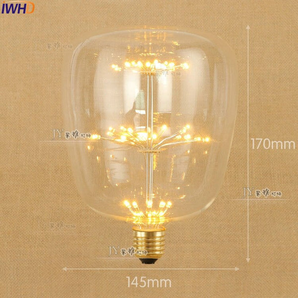 1-10 - IWHD Star E27 220V 3W LED Bombillas Vintage Bulb Light Lampada Edison Retro Lamp Decorative St64 G95 G80 St58 T10 T185 T30