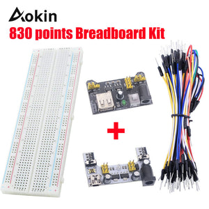 [variant_title] - Breadboard Power Module 830 points Solderless Prototype Bread board kit Jumper wires Cables For Arduino diy kit Raspberry Pi