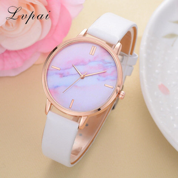 [variant_title] - 2018 Lvpai Brand Women Watches Luxury Leather Strip Marble Dial Dress Wristwatch Ladies Gift Quartz Clock Relogio feminino