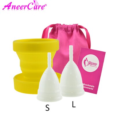 2cups -1 Sterilizer-618 / large - Hot Sale Vaginal Menstrual Cup and Sterilizer Cup Sterilizing Collapsible Cups Flexible to Clean Recyclable Camping Foldable Cup