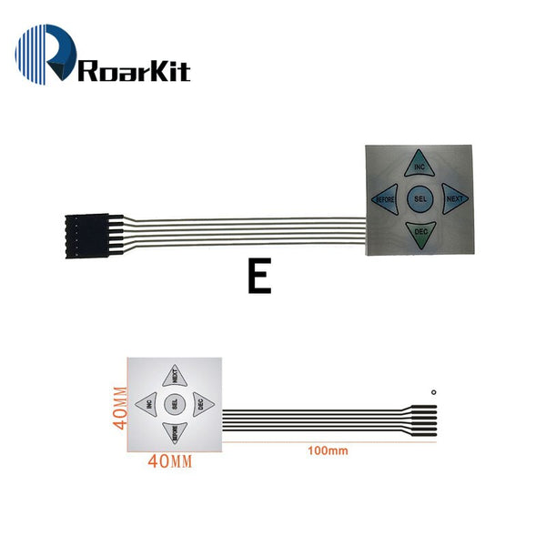 E - 1*2 3 4 5 Key Button Membrane Switch 3*4 4X5 Matrix Array Keyboard 1X6 Keypad with LED Control Panel Pad DIY Kit For Arduino