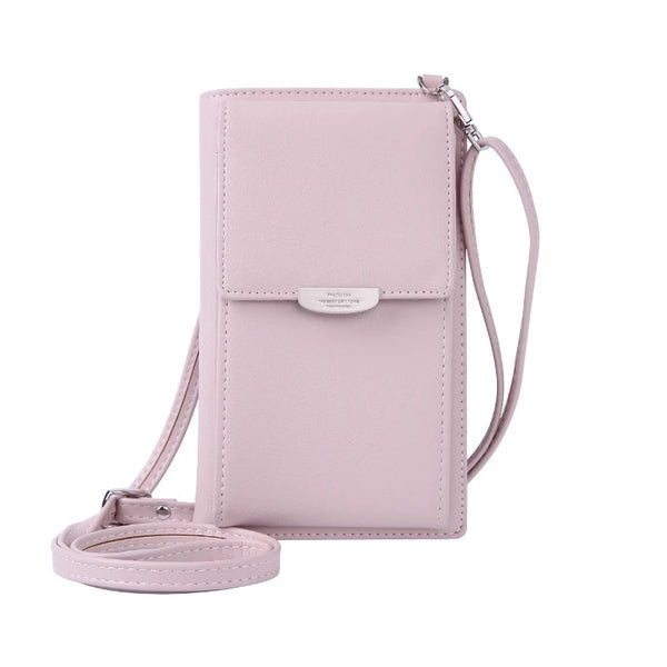 Pink - JI HAO Summer Style Women Phone Shoulder Bag  PU Leather Money Wallet  Mini Chain Mobile Phone Bags Crossbody Messenger Bag