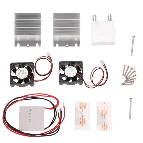Default Title - DIY Kit Thermoelectric Peltier Cooler Refrigeration Cooling System Heat Sink Conduction Module + 2 Fans + 2 TEC1-12706
