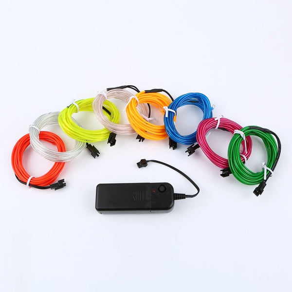 [variant_title] - 1m/3m/5M 3V Flexible Neon Light Glow EL Wire Rope tape Cable Strip LED Neon Lights Shoes Clothing Car waterproof led strip New