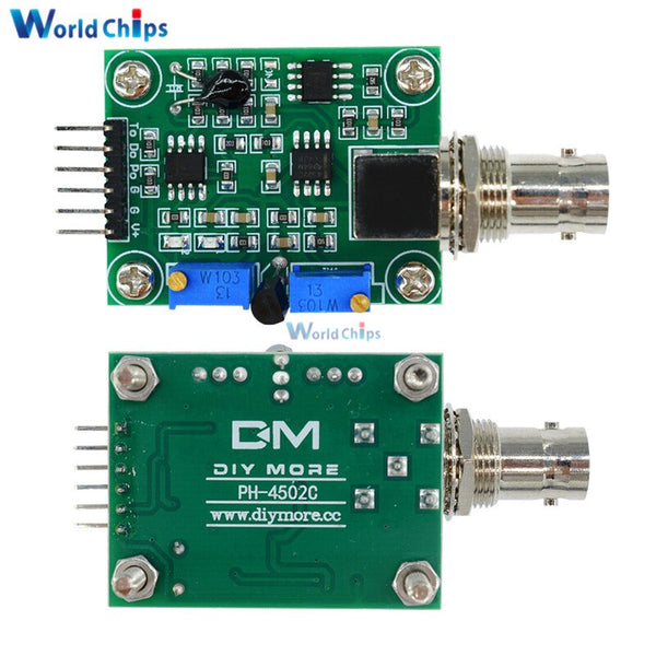 PH4502C PH - Liquid PH Value Detection Regulator Sensor Module Monitoring Control Meter Tester + BNC PH Electrode Probe For Arduino