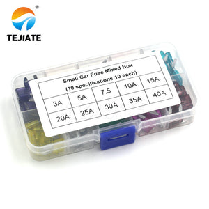 Default Title - 100PCS MINI Car Fuses 3A 5A 7.5A 10A 15A 25A 30A 35A 25A 40A Amp with Box Clip Assortment Auto Blade Type Fuse Set Truck