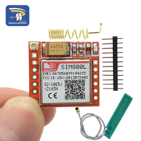 [variant_title] - Smallest SIM800L GPRS GSM Module Kit MicroSIM Card Core BOard Quad-band TTL Serial Port with the antenna