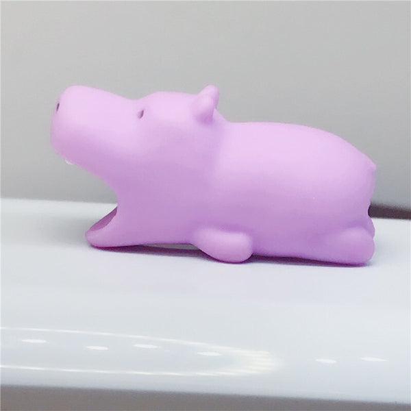 hippo - 1pcs kawaii Cable Bite Animal iphone Protector Shaped Winder Dog Bite Phone Accessory Prank Toy Funny