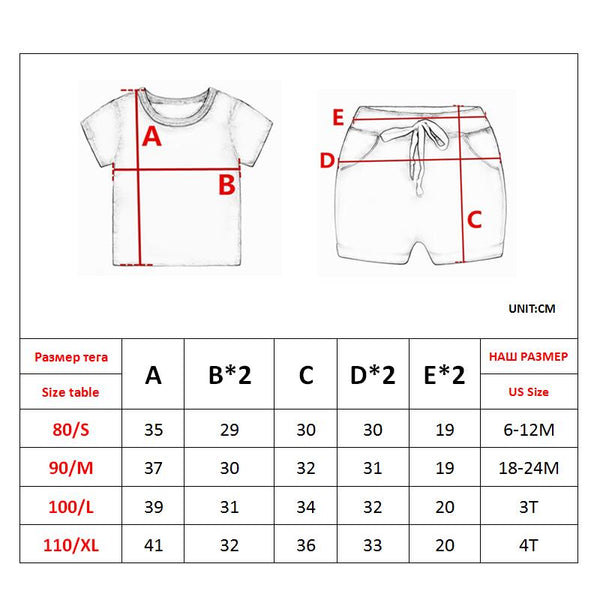 [variant_title] - Baby Clothing Set for Boys Girls 2019 Cute Summer Casual Clothes Set Giraffe Top Blue Shorts Suits Kids Clothes 1-4 Years