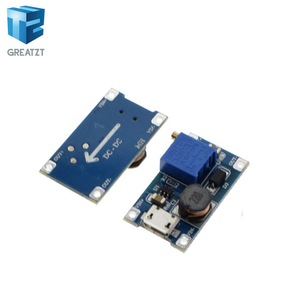 [variant_title] - GREATZT 1PCS MT3608 DC-DC Adjustable Boost Module 2A Boost Plate Step Up Module with MICRO USB 2V-24V to 5V 9V 12V 28V