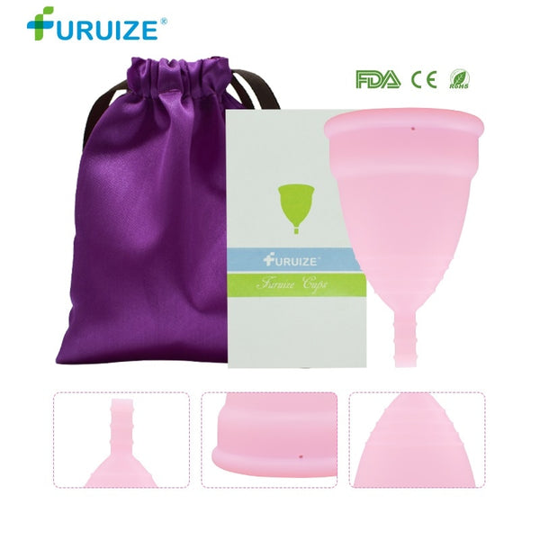 1pack-cloth bag-pink / L size - Hot Sale Menstrual cup for Women Feminine hygiene Medical 100% silicone Cup Menstrual reusable lady cup copa menstrual than pads