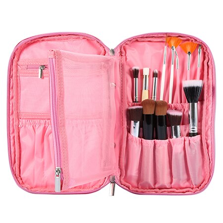 pink - Makeup Brushes Bag Cosmetics Brushes Professional Bag Canvas Pouch Portable Handbag Bag Travel Ladies Pouch Make Up Brush Bags